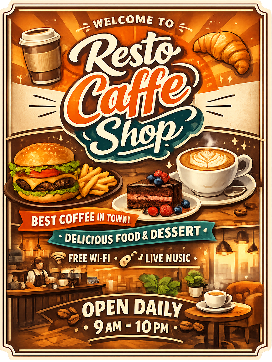 Cara Membuat Poster Cafe Vintage dengan AI + Prompt Lengkap