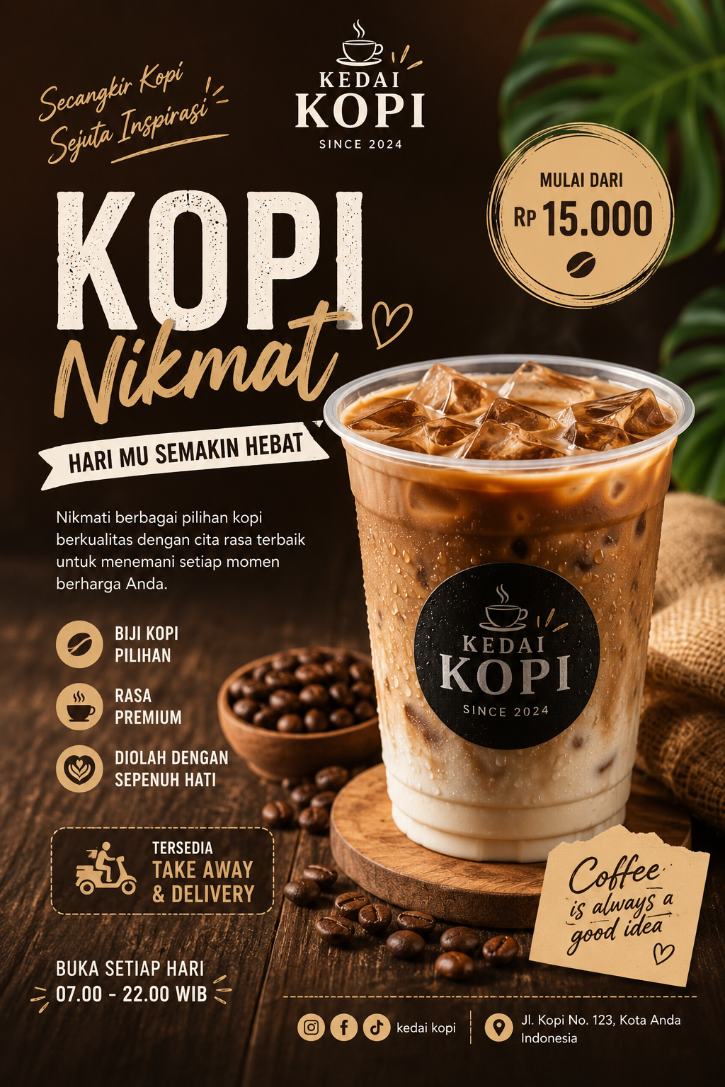 Poster Promosi Kedai Kopi AI